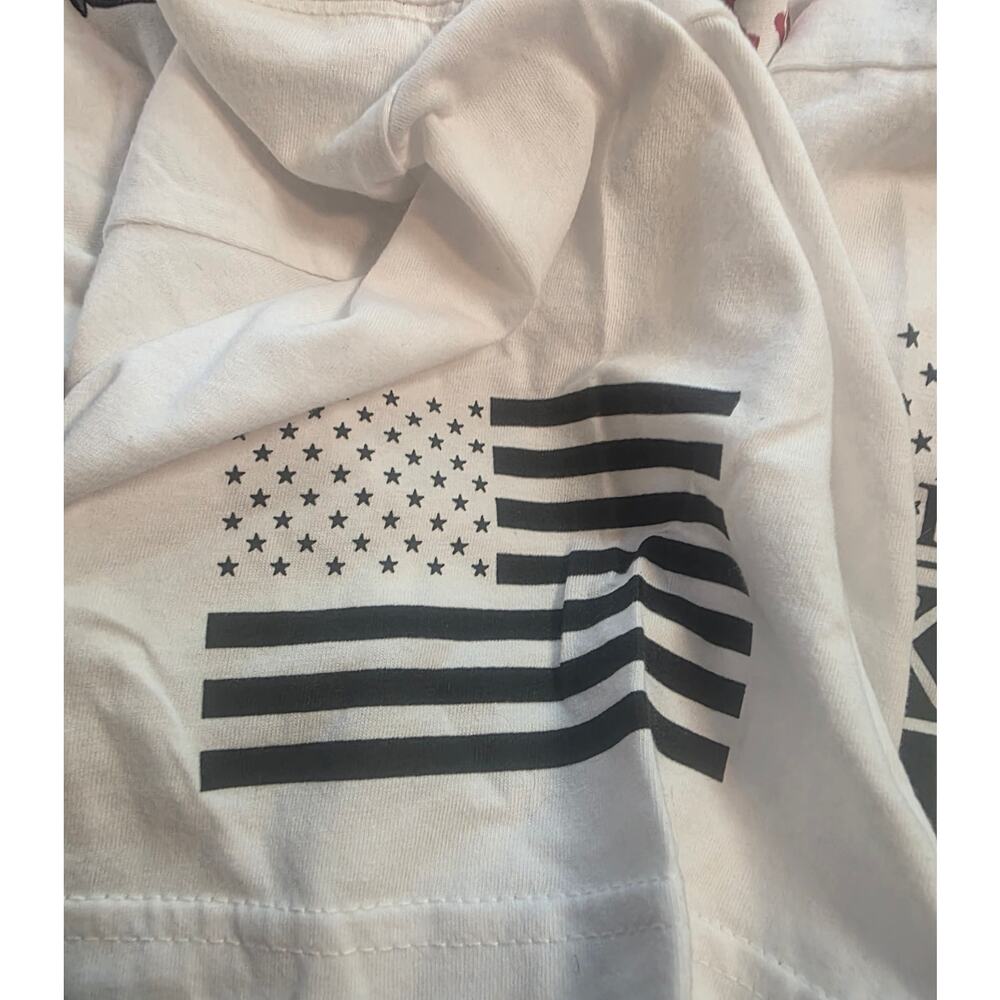 Warrior xii Large "Don't let me vote Democrat" white tactical warrior USA tee - Picture 4 of 6